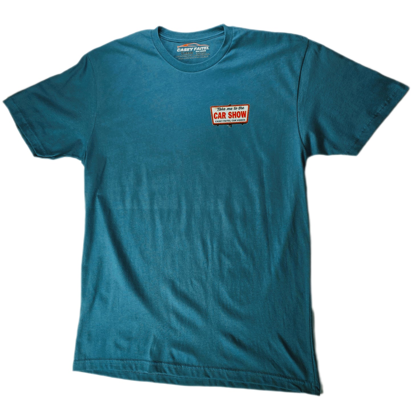 Blue Jean Color Take Me To The Car Show Billboard Premium Short Sleeve Graphic T-Shirt