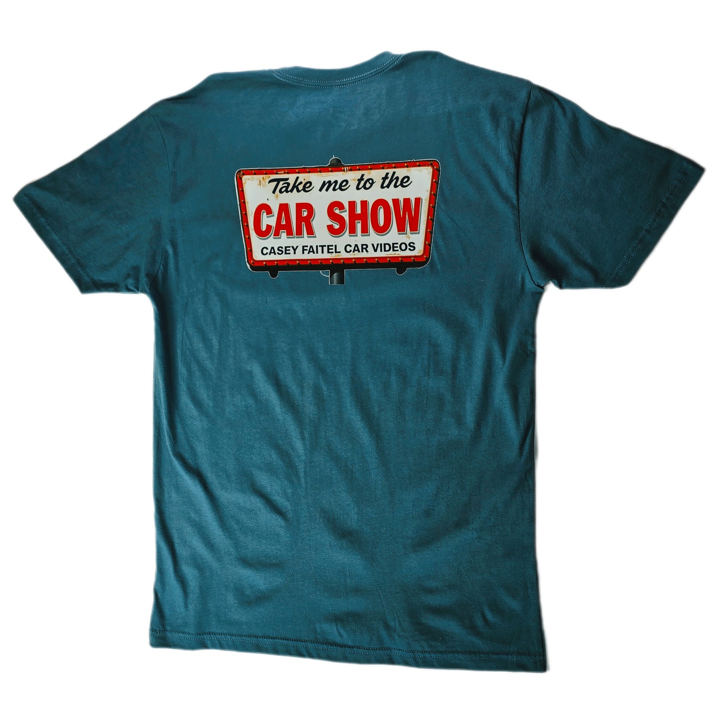 Blue Jean Color Take Me To The Car Show Billboard Premium Short Sleeve Graphic T-Shirt