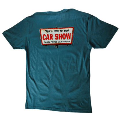 Blue Jean Color Take Me To The Car Show Billboard Premium Short Sleeve Graphic T-Shirt