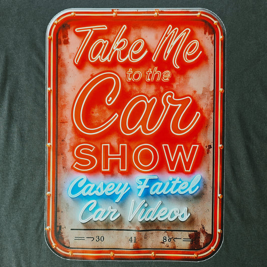 Heavy Metal Color Take Me To The Car Show Neon Sign Premium Short Sleeve Graphic T-Shirt